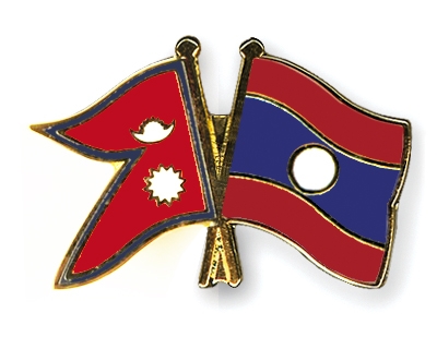Fahnen Pins Nepal Laos