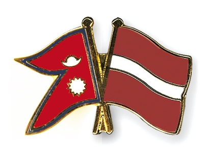 Fahnen Pins Nepal Lettland