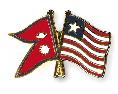 Fahnen Pins Nepal Liberia