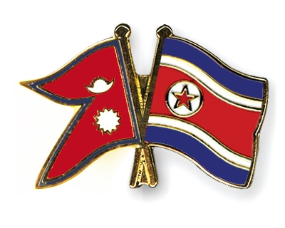 Fahnen Pins Nepal Nordkorea