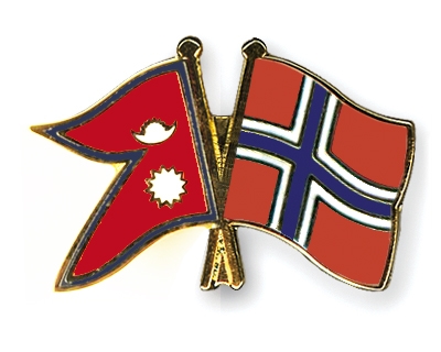 Fahnen Pins Nepal Norwegen