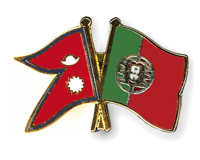 Fahnen Pins Nepal Portugal