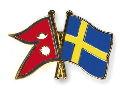 Fahnen Pins Nepal Schweden