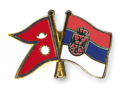 Fahnen Pins Nepal Serbien