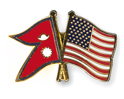 Fahnen Pins Nepal USA