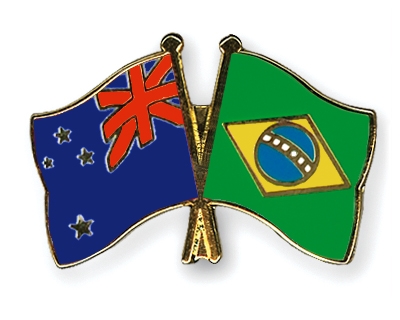 Fahnen Pins Neuseeland Brasilien