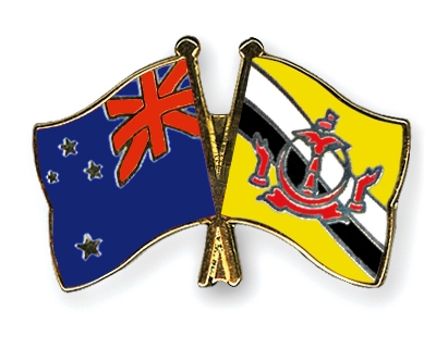 Fahnen Pins Neuseeland Brunei-Darussalam