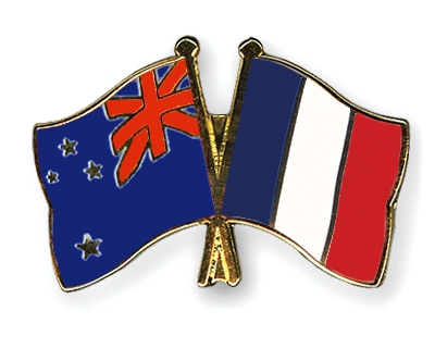 Fahnen Pins Neuseeland Frankreich