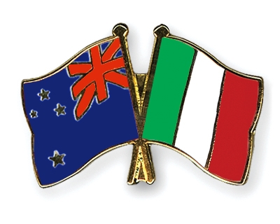Fahnen Pins Neuseeland Italien