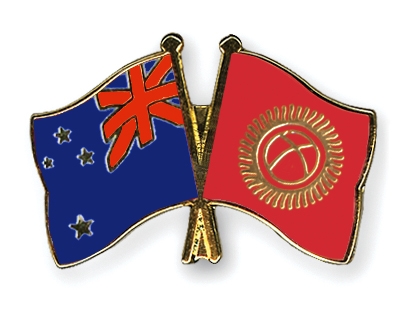 Fahnen Pins Neuseeland Kirgisistan