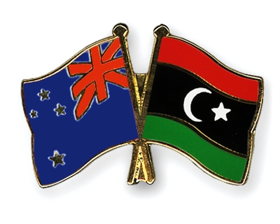 Fahnen Pins Neuseeland Libyen
