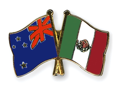 Fahnen Pins Neuseeland Mexiko