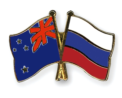 Fahnen Pins Neuseeland Russland