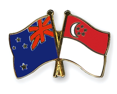 Fahnen Pins Neuseeland Singapur