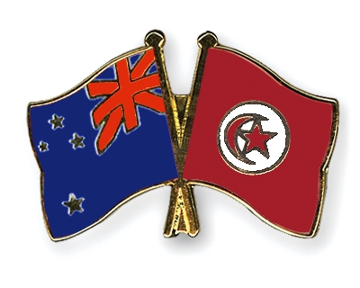 Fahnen Pins Neuseeland Tunesien