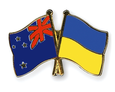 Fahnen Pins Neuseeland Ukraine