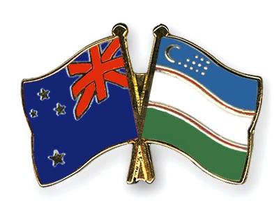 Fahnen Pins Neuseeland Usbekistan