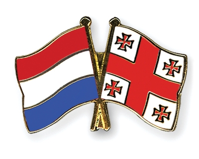 Fahnen Pins Niederlande Georgien