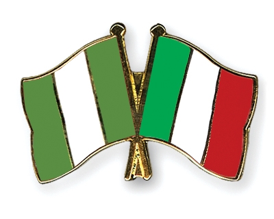 Fahnen Pins Nigeria Italien
