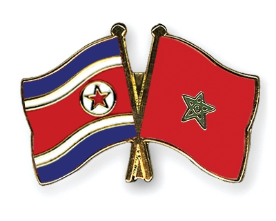 Fahnen Pins Nordkorea Marokko