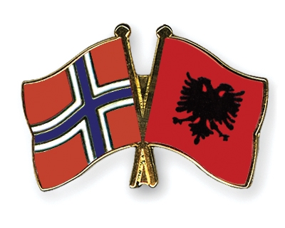Fahnen Pins Norwegen Albanien