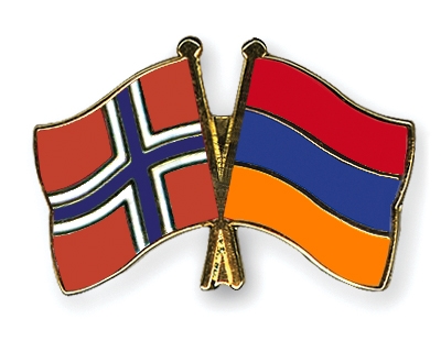 Fahnen Pins Norwegen Armenien