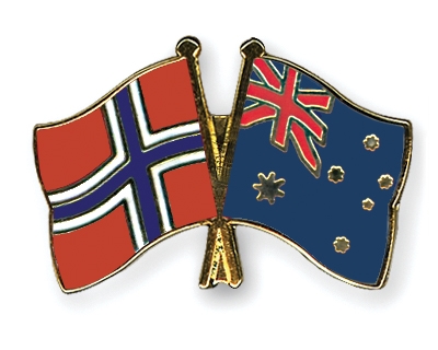 Fahnen Pins Norwegen Australien