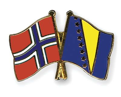 Fahnen Pins Norwegen Bosnien-und-Herzegowina