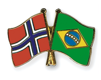 Fahnen Pins Norwegen Brasilien