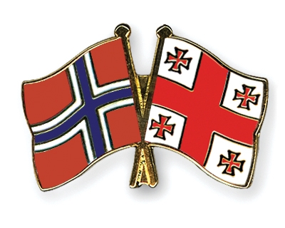 Fahnen Pins Norwegen Georgien