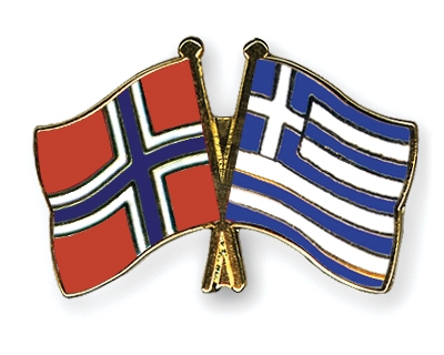 Fahnen Pins Norwegen Griechenland