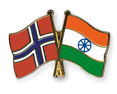 Fahnen Pins Norwegen Indien