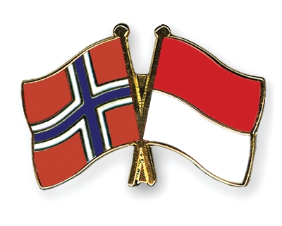 Fahnen Pins Norwegen Indonesien