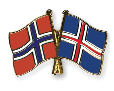 Fahnen Pins Norwegen Island