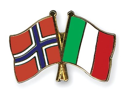 Fahnen Pins Norwegen Italien