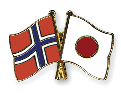 Fahnen Pins Norwegen Japan