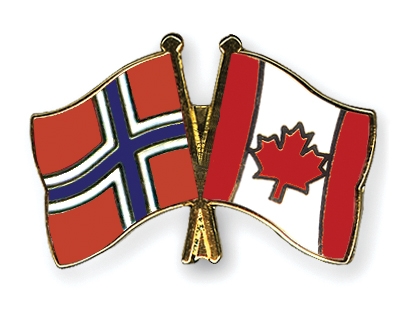 Fahnen Pins Norwegen Kanada