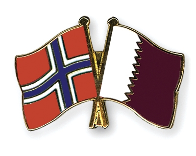 Fahnen Pins Norwegen Katar
