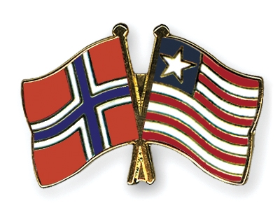 Fahnen Pins Norwegen Liberia
