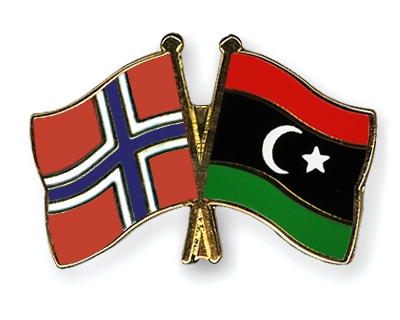 Fahnen Pins Norwegen Libyen
