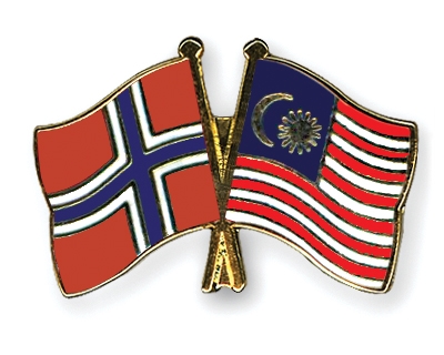 Fahnen Pins Norwegen Malaysia