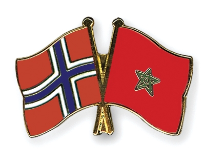 Fahnen Pins Norwegen Marokko