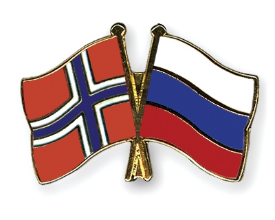 Fahnen Pins Norwegen Russland