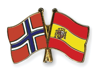 Fahnen Pins Norwegen Spanien