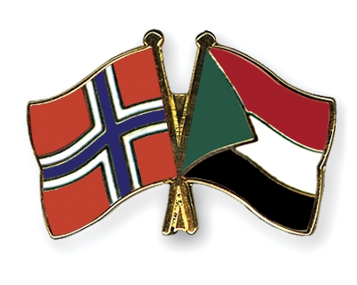 Fahnen Pins Norwegen Sudan