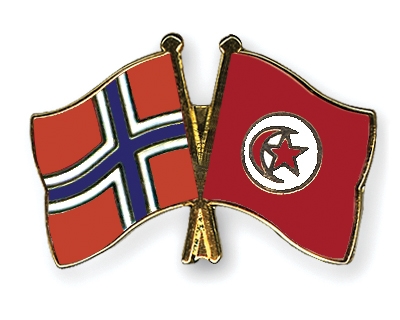 Fahnen Pins Norwegen Tunesien