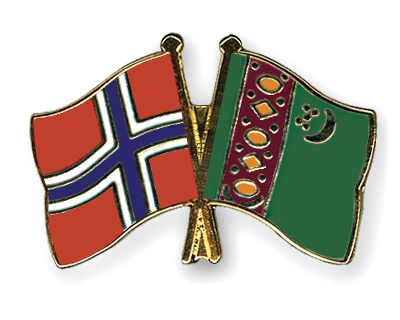 Fahnen Pins Norwegen Turkmenistan