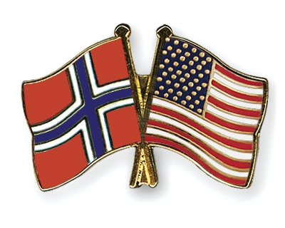 Fahnen Pins Norwegen USA