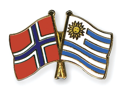 Fahnen Pins Norwegen Uruguay