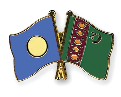 Fahnen Pins Palau Turkmenistan